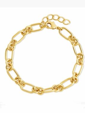 Sterling Forever “Marlene” 14K Gold-Plated Chain Link Bracelet - Gold
